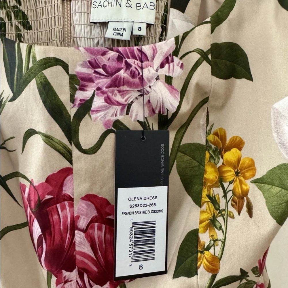 Sachin + Babi Olena Dress French Bristre Blossoms print SZ 8 BNWT